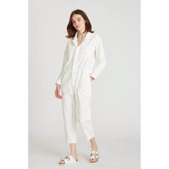 Driftwood Pants - DRIFTWOOD Women's Carly Jumpsuit Size M In White Dizzy Daisy